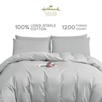 Hallmark Premium Hotel Quality Long-Staple Cotton 1200 Thread Count Grey Bed Sheet