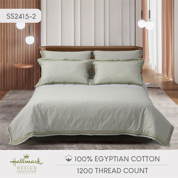Classic Egyptian Cotton Bed Sheet - 1200TC -  Green