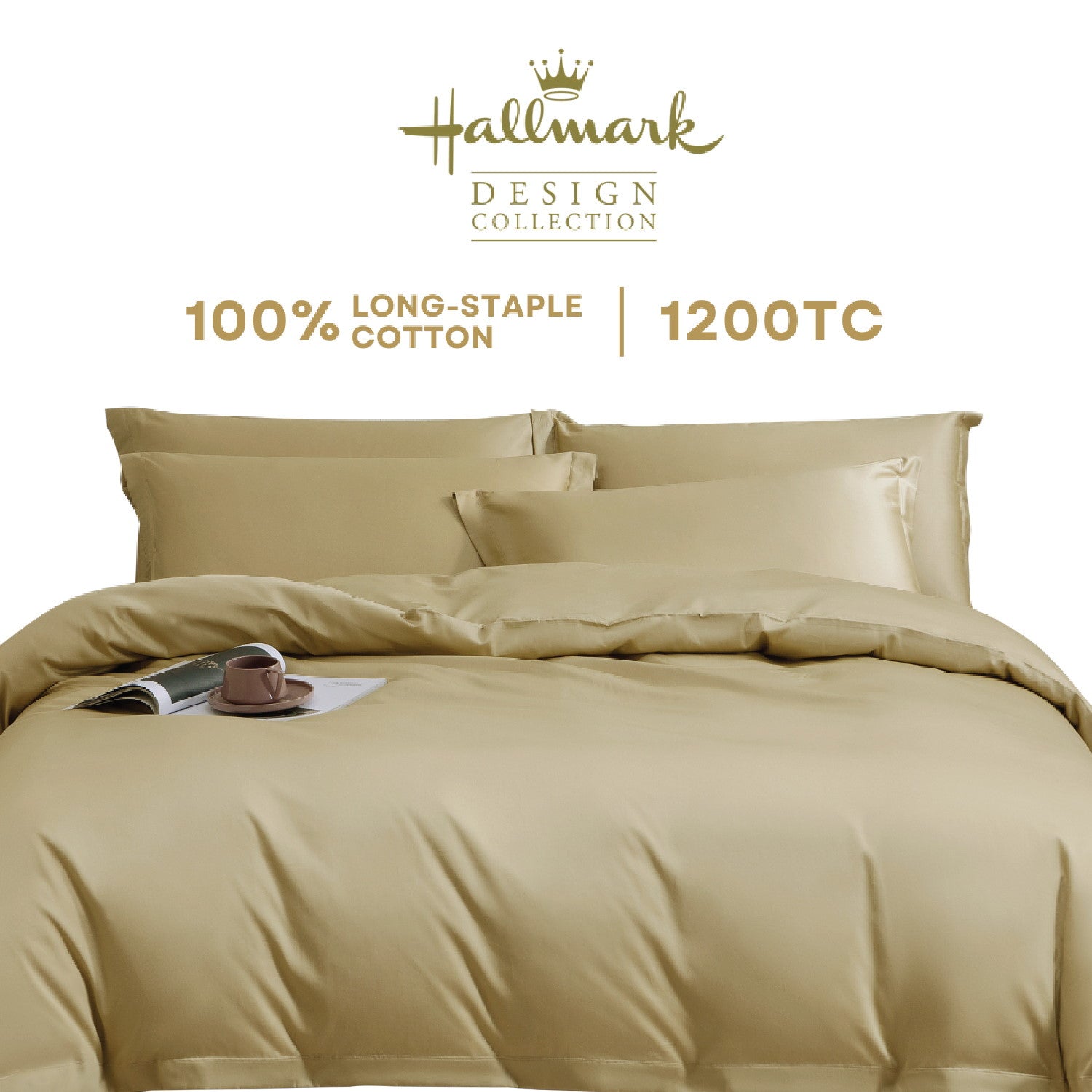 Hallmark Simplicity Long-Staple Cotton Bed Linen - Khaki Color