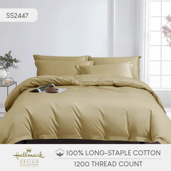 Long-Staple Cotton Bed Sheet – 1200TC - Khaki