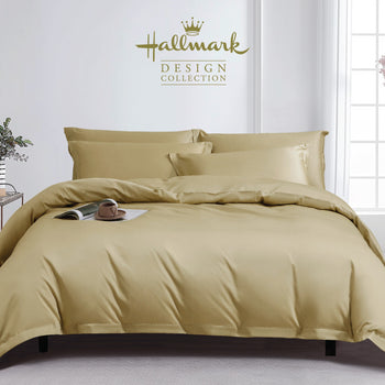 Hallmark Simplicity Premium Cotton 1200TC Plain Bed Linen - Khaki