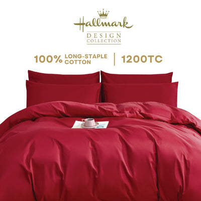 Long-Staple Cotton Bed Sheet – 1200TC - Rose Red