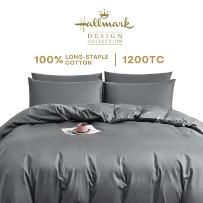 Long-Staple Cotton Bed Sheet – 1200TC - Dark Grey