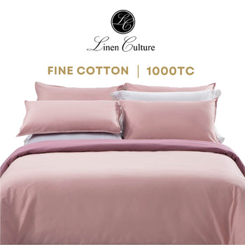 Fine Cotton Bed Sheet - 1000TC - Pink