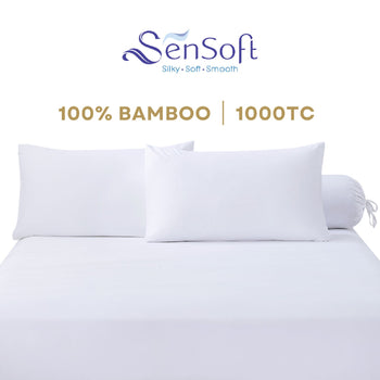 Sensoft Smooth Bamboo Bed Linen - Plain White Color