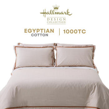 Hallmark Classix Egyptian Cotton Bed Linen Khaki Color with borders