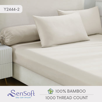 Smooth Bamboo Bed Sheet - 1000TC - Beige