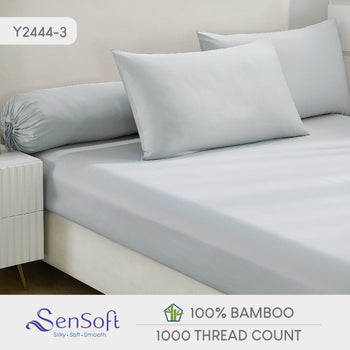 Smooth Bamboo Bed Sheet - 1000TC - Grey Green