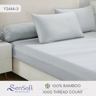 Smooth Bamboo Bed Sheet - 1000TC - Grey Green