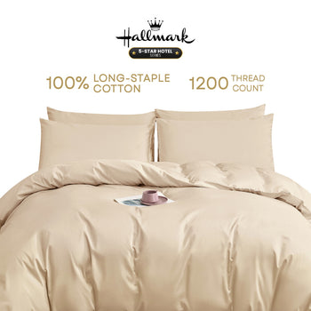 Hallmark 5-Star Hotel Bed Sheet Set - 1200TC - Cream