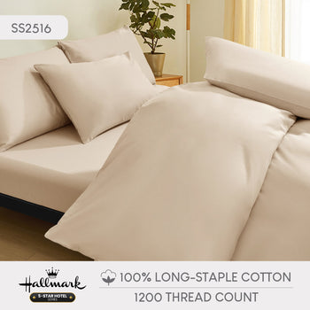 Hallmark 5-Star Hotel Bed Sheet Set - 1200TC - Cream