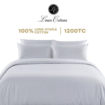 Linen Culture Premium Long-Staple Cotton Bed Linen - Dobby White Color
