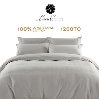 Linen Culture Premium Long-Staple Cotton Bed Linen - Dobby Light Grey Color