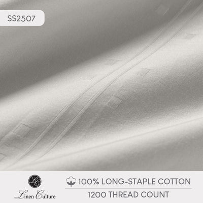 Long-Staple Cotton Bed Sheet – 1200TC - Dobby Light Grey