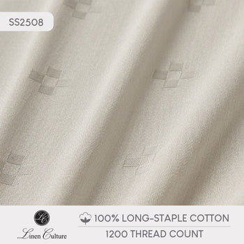 Long-Staple Cotton Bed Sheet – 1200TC - Dobby Khaki