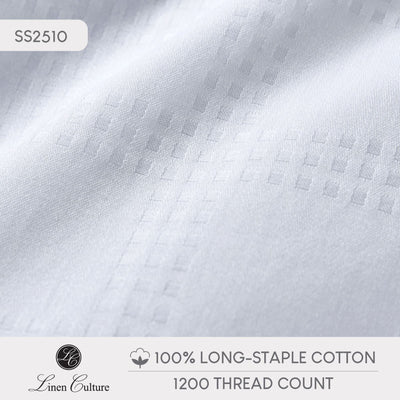 Long-Staple Cotton Bed Sheet – 1200TC - Dobby White
