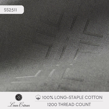 Long-Staple Cotton Bed Sheet – 1200TC - Dobby Dark Grey