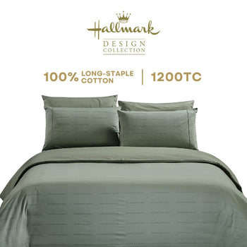 Long-Staple Cotton Bed Sheet – 1200TC Dobby Basil Green
