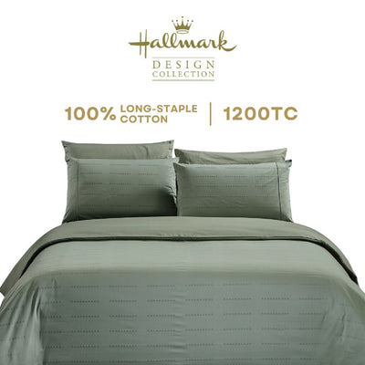 Long-Staple Cotton Bed Sheet – 1200TC Dobby Basil Green