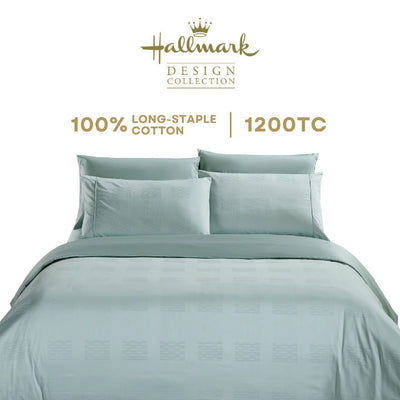 Long-Staple Cotton Bed Sheet – 1200TC Dobby Meander Blue