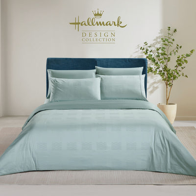 Long-Staple Cotton Bed Sheet – 1200TC Dobby Meander Blue