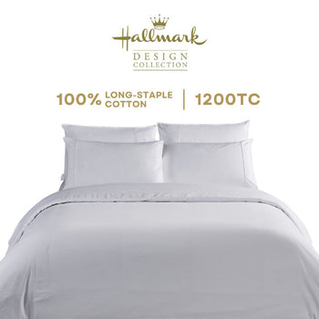 Long-Staple Cotton Bed Sheet – 1200TC Dobby White