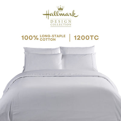 Long-Staple Cotton Bed Sheet – 1200TC Dobby White