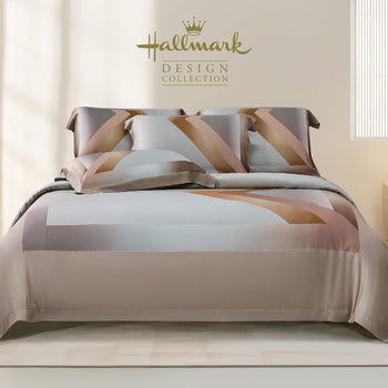 Hallmark Morbida Pure Tencel 1500TC Print Bed Linen - Chevron Grey