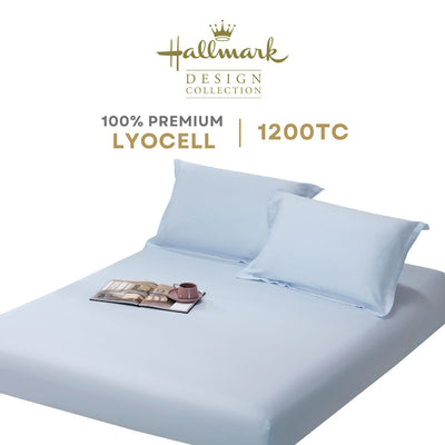 Hallmark Lyocell Fitted Sheet Set - Sky Blue