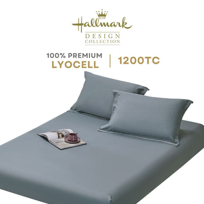 Hallmark Lyocell Fitted Sheet Set - Grey