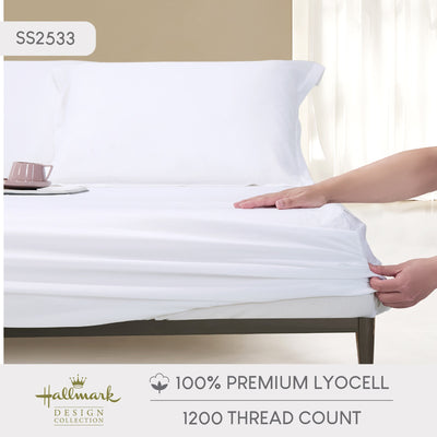 Hallmark Lyocell Fitted Sheet Set - Snow