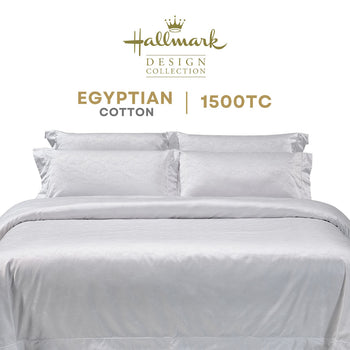 Hallmark Royal Egyptian Cotton Bed Sheet - 1500TC - White Lace