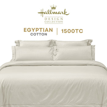 Hallmark Royal Egyptian Cotton Bed Sheet - 1500TC - Beige Lace