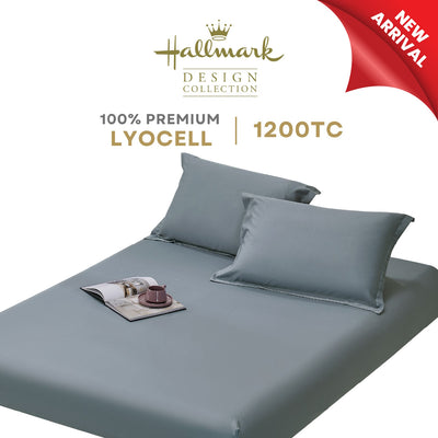 Hallmark Lyocell Fitted Sheet Set - Grey