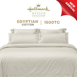 Hallmark Royal Egyptian Cotton Bed Sheet - 1500TC - Beige Lace