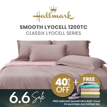 Hallmark Classix Lyocell 1200TC Plain Full Set Bed Linen - Lavender