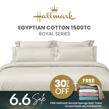 Hallmark Royal Egyptian Cotton 1500TC Laced/Emb - Beige