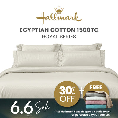 Hallmark Royal Egyptian Cotton 1500TC Laced/Emb - Beige