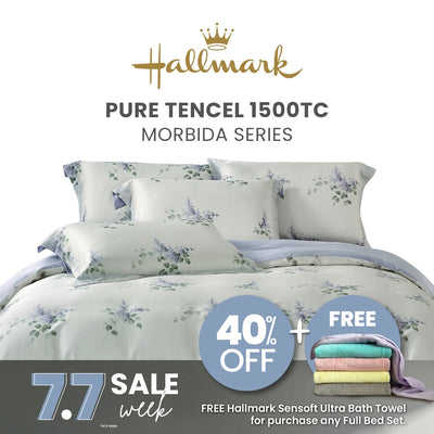 Hallmark Morbida Pure Tencel 1500TC Print Bed Linen - Floral Blue
