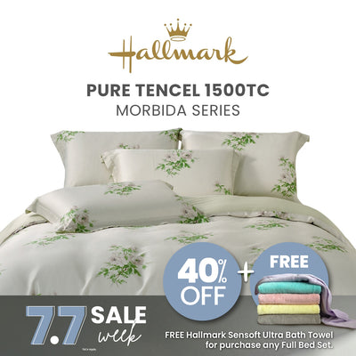 Hallmark Morbida Pure Tencel 1500TC Print Bed Linen - Floral Green