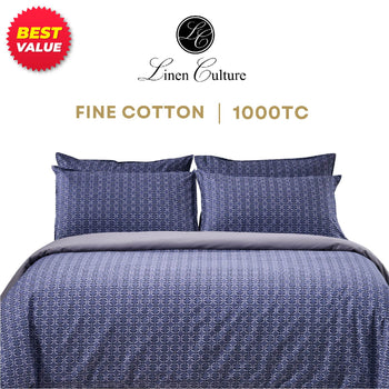 Linen Culture Fine Cotton Prints Bed Linen - Blue Chains