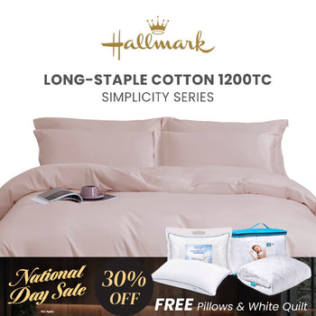 Hallmark Simplicity Premium Cotton 1200TC Plain Bed Linen - Pink