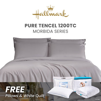 Hallmark Morbida 100% Premium Tencel 1500TC Print Bed Linen - Purple Grey