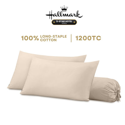 Hallmark 5-Star Hotel Pillow and Bolster Case - 1200TC - 3 Colors