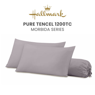 Hallmark Morbida Pure Tencel 1200TC Plain Pillow Cases - 2 Per Pack / 3 Colors