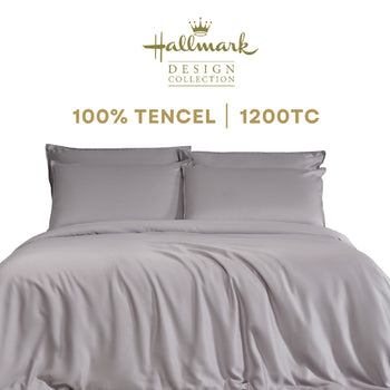 Hallmark Morbida Tencel Series Bed Linen – 100% Tencel, Purple Grey