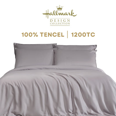 Hallmark Morbida Tencel Series Bed Linen – 100% Tencel, Purple Grey