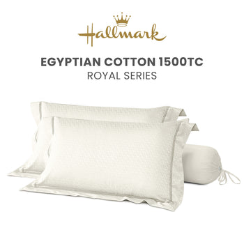 Hallmark Royal Egyptian Cotton 1500TC Italian Mercerized Design Pillowcases & Bolster cases