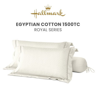 Hallmark Royal Egyptian Cotton 1500TC Italian Mercerized Design Pillowcases & Bolster cases