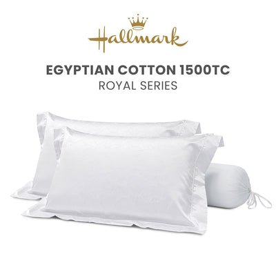 Hallmark Royal Egyptian Cotton 1500TC Italian Mercerized Design Pillowcases & Bolster cases